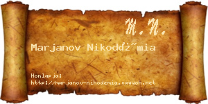 Marjanov Nikodémia névjegykártya